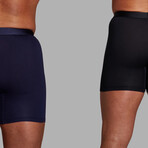 ALPHX Everyday Comfort // ATHLTC Boxer Brief // 2 Pack // Midnight Black + Maritime Navy (Medium)