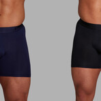 ALPHX Everyday Comfort // ATHLTC Boxer Brief // 2 Pack // Midnight Black + Maritime Navy (Medium)