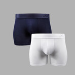 ALPHX Everyday Comfort // ATHLTC Boxer Brief // 2 Pack // Maritime Navy + Frost White (Medium)