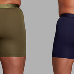 ALPHX Everyday Comfort // ATHLTC Boxer Brief // 2 Pack // Midnight Black + Moss Green (Medium)