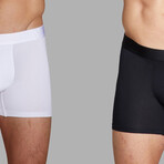 ALPHX Everyday Comfort // MDRN Boxer Brief // 2 Pack // Midnight Black + Frost White (Small)