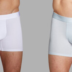 ALPHX Everyday Comfort // MDRN Boxer Brief // 2 Pack // Glacier Blue + Frost White (Small)