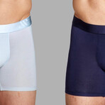 ALPHX Everyday Comfort // MDRN Boxer Brief // 2 Pack // Maritime Navy + Glacier Blue (Small)