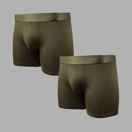 ALPHX Everyday Comfort // MDRN Boxer Brief // 2 Pack // Moss Green (Small)