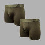 ALPHX Everyday Comfort // MDRN Boxer Brief // 2 Pack // Moss Green (Small)