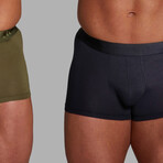 ALPHX Everyday Comfort // ATHLTC Trunk // 2 Pack // Moss Green + Midnight Black (Medium)