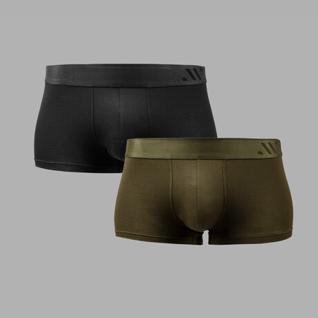 ALPHX Everyday Comfort // ATHLTC Trunk // 2 Pack // Moss Green + Midnight Black (Medium)