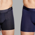 ALPHX Everyday Comfort // MDRN Boxer Brief // 2 Pack // Midnight Black + Maritime Navy (Small)