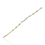 Pascia // 18K White + 18K Yellow Gold Diamond Bracelet // 7" // Pre-Owned