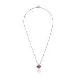 Gaeta // 18K White Gold Diamond + Ruby Necklace // 18" // Pre-Owned