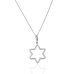 Estate // 18K White Gold Diamond Star Pendant // 16" // Pre-Owned