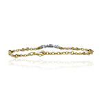 Pascia // 18K White + 18K Yellow Gold Diamond Bracelet // 7" // Pre-Owned