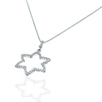 Estate // 18K White Gold Diamond Star Pendant // 16" // Pre-Owned