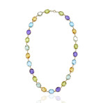 Estate // 18K Yellow Gold Semi-Precious Stone Necklace // 17" // Pre-Owned
