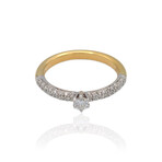 Novarese // 18K White Gold Diamond Half Verette + Central Stone Ring // Ring Size: 7.5 // Pre-Owned