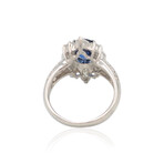 Estate // Platinum Diamond + Thai Sapphire Ring // Ring Size: 5.5 // Pre-Owned