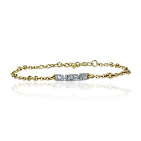 Pascia // 18K White + 18K Yellow Gold Diamond Bracelet // 7" // Pre-Owned