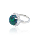Platinum Diamond Black Opal Ring // Ring Size: 6.25 // Pre-Owned