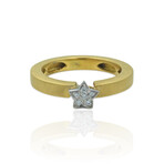 Oromailia // 18K Yellow Gold Diamond Satin Ring // Ring Size: 7.25 // Pre-Owned