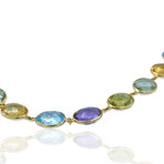 Estate // 18K Yellow Gold Semi-Precious Stone Necklace // 17" // Pre-Owned