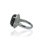 Fine Jewelry // Platinum Diamond + Garnet Ring // Ring Size: 5 // Pre-Owned