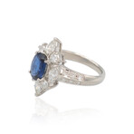 Estate // Platinum Diamond + Thai Sapphire Ring // Ring Size: 5.5 // Pre-Owned