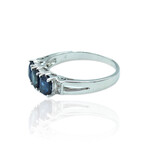 Estate // 18K White Gold Sapphire + Diamond Ring // Ring Size: 6.75 // Pre-Owned