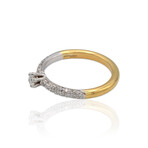 Novarese // 18K White Gold Diamond Half Verette + Central Stone Ring // Ring Size: 7.5 // Pre-Owned