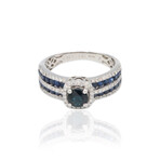 Estate // 18K White Gold Diamond & Sapphire Ring // Ring Size: 6.5 // Pre-Owned
