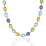 Estate // 18K Yellow Gold Semi-Precious Stone Necklace // 17" // Pre-Owned