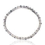Estate // 18K White Gold Diamond + Sapphire Bracelet // 7.5" // Pre-Owned