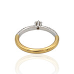 Novarese // 18K White Gold Diamond Half Verette + Central Stone Ring // Ring Size: 7.5 // Pre-Owned