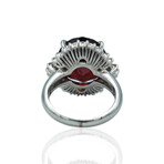 Fine Jewelry // Platinum Diamond + Garnet Ring // Ring Size: 5 // Pre-Owned