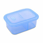 Minimal Silicone Container + Divider // Set Of 2 // Blue (23.7oz)