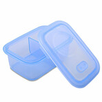 Minimal Silicone Container + Divider // Set Of 2 // Blue (23.7oz)