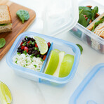 Minimal Silicone Container + Divider // Set Of 2 // Blue (23.7oz)