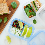 Minimal Silicone Container + Divider // Set Of 2 // Blue (23.7oz)