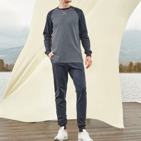 Tim Long Sleeve + Trouser Lounge Set // Gray (S)