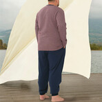 Ryan Long Sleeve + Trouser Lounge Set // Red + Blue (S)