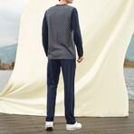 Logan Long Sleeve + Trouser Lounge Set // Navy (S)