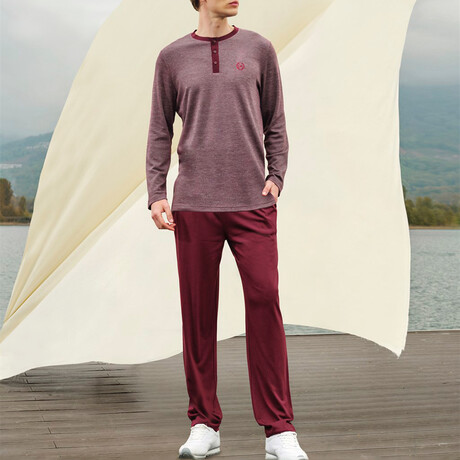 Graham Long Sleeve + Trouser Lounge Set // Red (S)