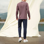 Ryan Long Sleeve + Trouser Lounge Set // Red + Blue (S)