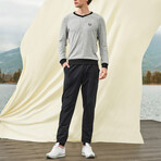 Levi Long Sleeve + Trouser Lounge Set // Gray + Black (S)