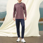 Ryan Long Sleeve + Trouser Lounge Set // Red + Blue (S)