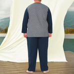 Logan Long Sleeve + Trouser Lounge Set // Navy (S)
