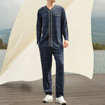 Bailey Button-Up + Trouser Lounge Set // Plaid (S)