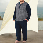 Logan Long Sleeve + Trouser Lounge Set // Navy (S)