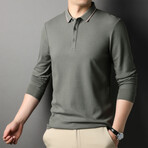 Sydney Long Sleeve Polo // Army Green (M)