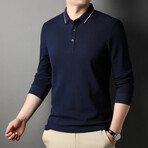 Sydney Long Sleeve Polo // Dark Blue (XS)