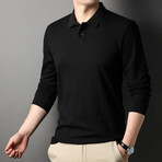 Warner Long Sleeve Polo // Black (XL)